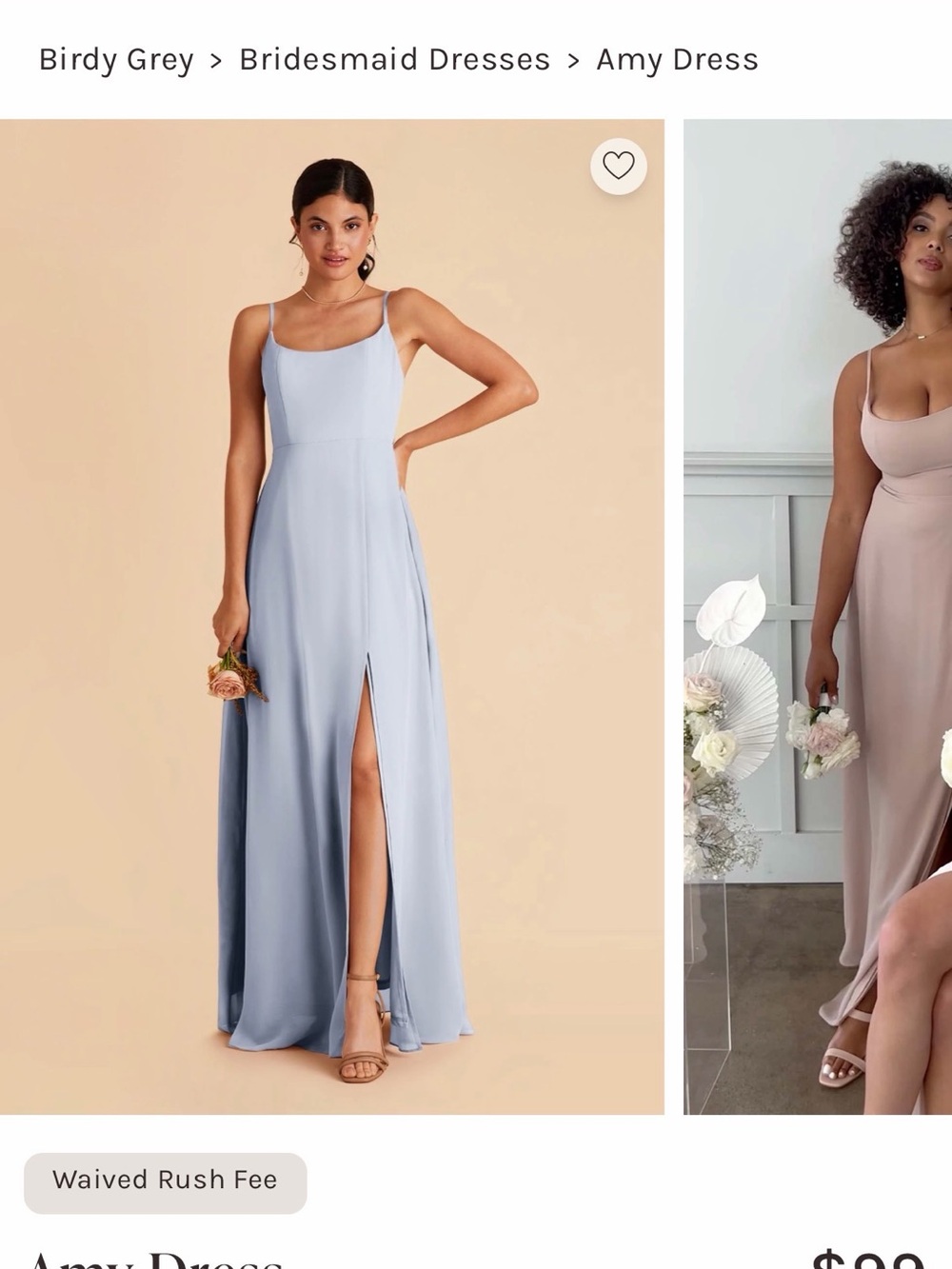 Birdy Grey Amy Maxi Dress in Ice Blue — Spaghetti Strap Gown